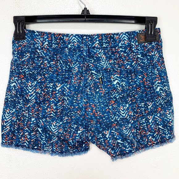 Levi's Shorts Women 4 Blue Orange Graphic Print Jean Denim Casual Bottoms - Picture 4 of 7